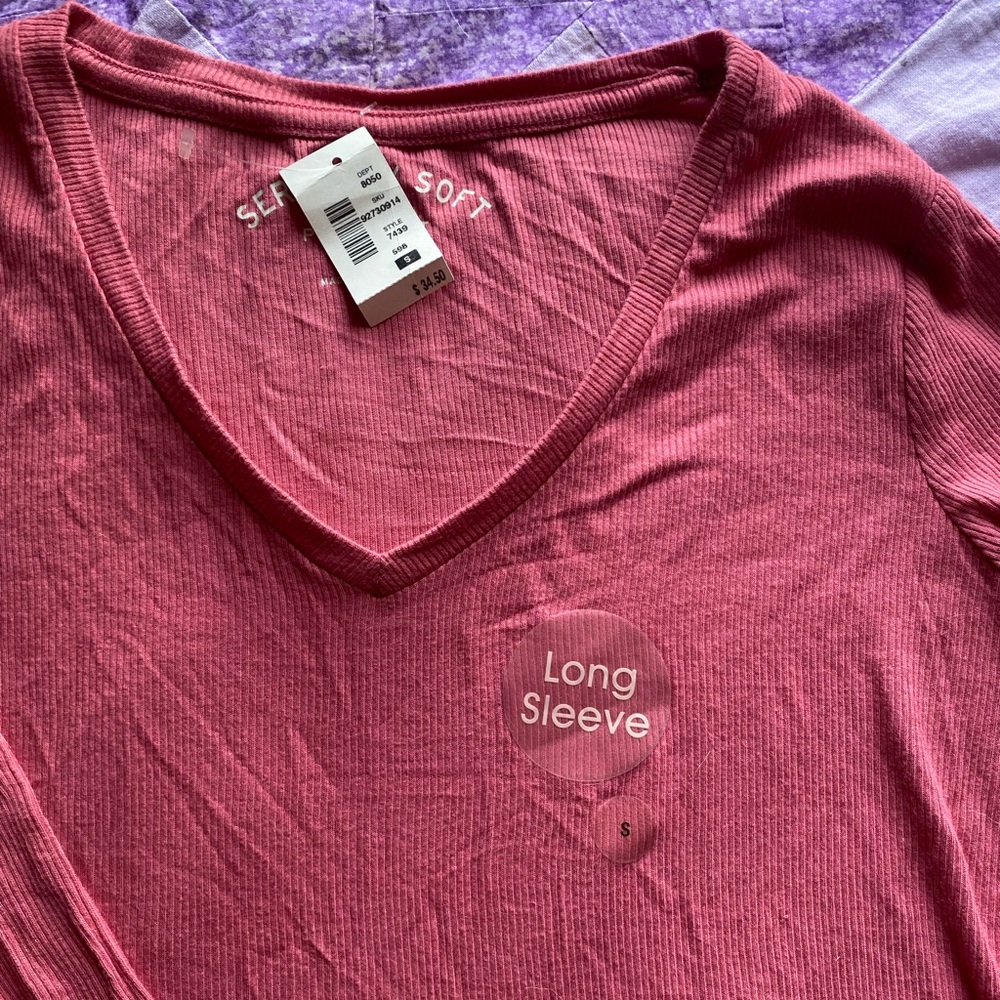 Pinkish Red Long sleeve t SMALL